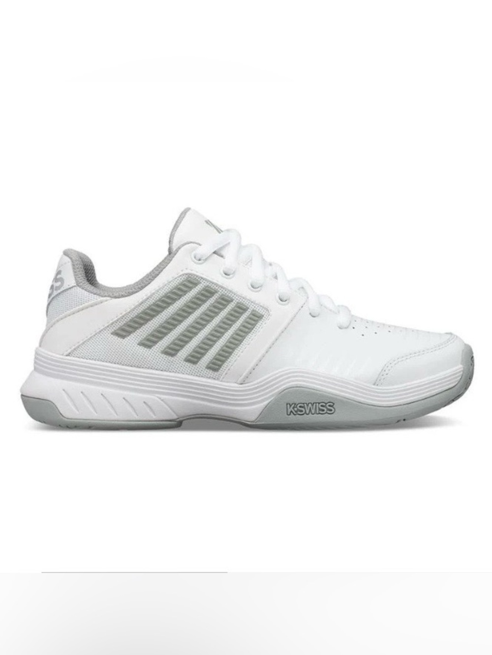 K-Swiss White and Gray Women's Tennis Shoes